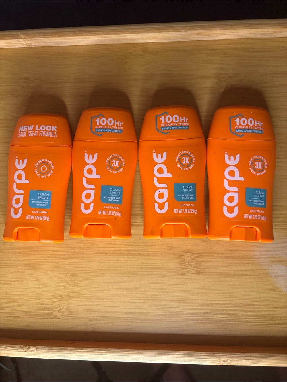 Carpe- 4-Pack - Clean Sport Deodorant Antiperspirant Stick